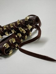 2 Lace-up Southwestern Biker Brown Brass Leather Hair Wrap Ponytail/Pigtails.