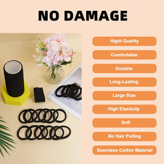 80Pcs Black Thick Hair Ties for Women, 2.36 in Large No Metal Ponytail Holders,