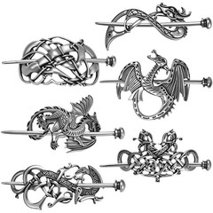 Syhood 6 Pcs Vintage Celtic Hair Accessories 1 Count (Pack of 6), Silver