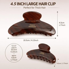 ZHOUMEIWENSP French Large Hair Claw Clips 1 Count (Pack of 1), Caramel color