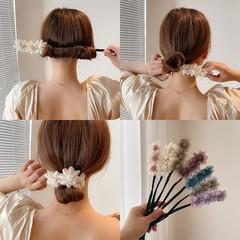 Elegant Shell Pearl Lazy Hair Curler Bow Barrettes Braided Hair Artifact Vintage