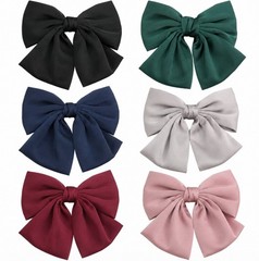 6 Pack Large Bow Hair Clips Ribbon Bowknot Barrettes Set for Women Girls Styling