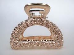 Small/ medium rose gold or dark silver roses metal hair claw clip