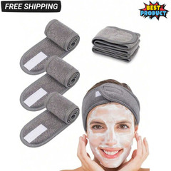 1pcs Facial Headband Adjustable Elastic Makeup Hair Band Head Wrap Spa Shower