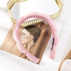Solid Velvet Women Wavy Braided Retro Cute Wide Twist Casual Hair Headband