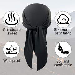 4 Pcs Velvet Durags Wave Caps for Men, Long Tails for Extra Enhanced Wave Def…