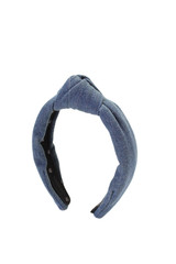 Lele Sadoughi Womens Knotted Detail Denim Blue Headband