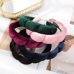 Solid Velvet Women Wavy Braided Retro Cute Wide Twist Casual Hair Headband