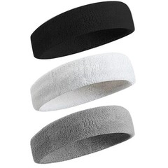 3pack Sports Headband Yoga Gym Sweatband Women Men Hair Bands Head Sweat Band