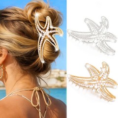 Banatra Starfish Hair Claw Clips Pearl Clip Gold and Silver