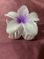 White Plumeria Flower Hair Claw Clip Tropical Floral Hair Accessory Women Gift