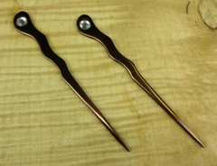JWL 2 Aluminum 6″ Brown Spiral Hair Sticks Rhinestone Unbreakable Waterproof