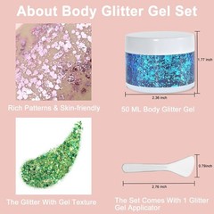 50ML Red White Blue Body Glitter Gel – Perfect for Independence Day Sparkle