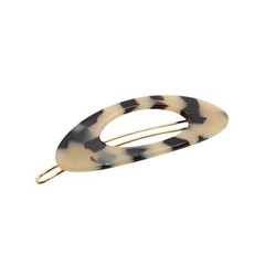 French Amie Oval Small 2 1/4” Celluloid Side Slide In Hair Barrette for Women