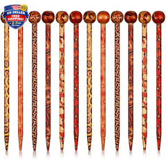 12 Pieces Wooden Hair Sticks Bulk Vintage Japanese Chinese Hairpins for Women