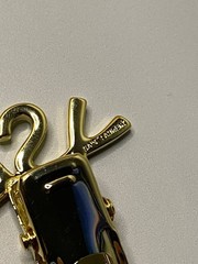 Vintage Yves Saint Laurent Gold YSL Logo Hair Clips 3cm