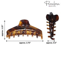 Parcelona French Slim Small Shell & Black Set of 2 Cellulose Jaw Hair Clips
