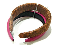 New 2 Headbands 1.25 inches Wide, Purple and Shiny Brown