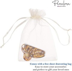 Parcelona French Rain Drop 4″ Large Celluloid Jaw Hair Claw for Women