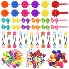 60 Pcs Self Hinge Hair Barrettes Ball Bubble Hair Accessories for Girls Set Plas