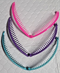 Banana Clips Hair Pink Purple Teal 80s Cincher Ponytail Taiwan Vintage Comb