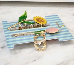 NEW! Piper K Sparkling Sunflower & Tulip Hair Claws Set 2