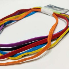 Goody Ouchless Elastic Headband 6 PCS Bright Blue Purple Orange Black Yellow Red