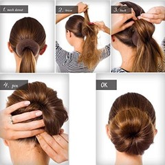 SQULIGT Pack of 2 Medium Hair Bun Maker, Donut Set 1 Count (Pack 2)