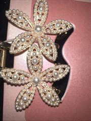 NATASHA HAIR CLIPS 🌸Faux Pearls & Rhinestones -Lead Compliant -Set of 2