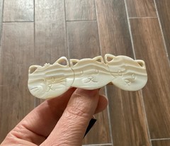 France Luxe Cat Trio Barrette Hair Clip Ivory White Kitties