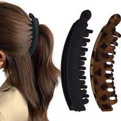 Outyua Banana Clip Large Hair 1 Count (Pack of 1), Black Tortoise
