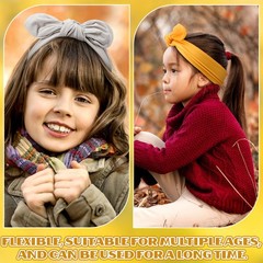 12 Pack Polyester Cloth Headbands Removable Colorful Rabbit Ear Bow Bands