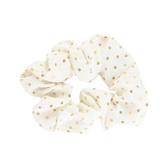 Nollia 3 Polka Dot Scrunchies, With Gold Polka Dots, Ponytail Holders