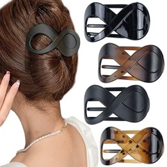 4 PCS Hair Claw Clips Black 1 Count (Pack of 4), And Brown