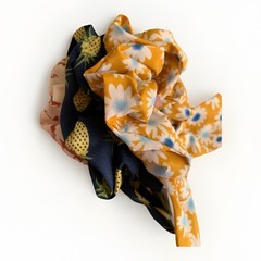 Spring Summer Unisex Floral Hair Tie For Medium Thick Hair 3 Packs Scrunchies