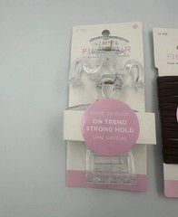 Set Of 2 Gimme Beauty Fine Hair 3 Clear Claw Clips Strong Hold & Hair Bands