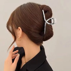 New Women Elegant Geometric Bow Hair Claws Vintage Simple Hair Clip Grab Large