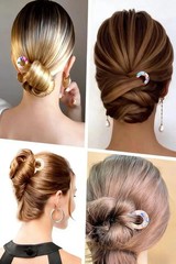 4PCS French U-Shaped Hair Clips – 4.6″ Magic-Grip U-Grip Pins for Long, Thick, C
