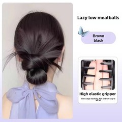 Messy Bun Hair Pieces for Women Claw Clip in Straight Bun Short Ponytail Extensi