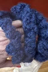 Set of 3 Hand Made Crochet Twinkle Blue Hair Tie, Simple Elegant.