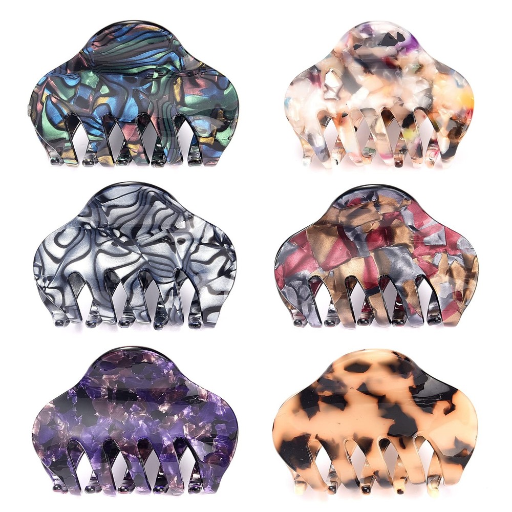 Tortoise Shell Hair Claw Clips, 2.4 Inch Medium Size Acrylic Hair Banana Barrett