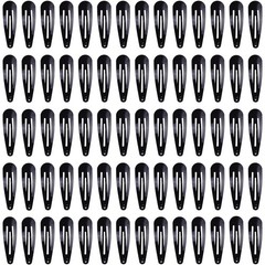 70 Pack 2 Inch Barrettes Women Metal Snap Hair 1 Count (Pack of 70), Black