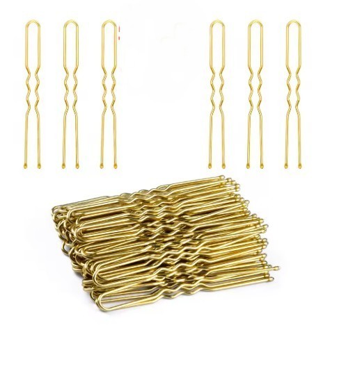 20PCs U Shaped Hair Pins 2.36 inches Bun Pins Gold Bronze Plated Hair Pins