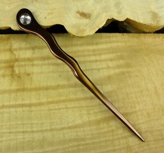 JWL 2 Aluminum 6″ Brown Spiral Hair Sticks Rhinestone Unbreakable Waterproof