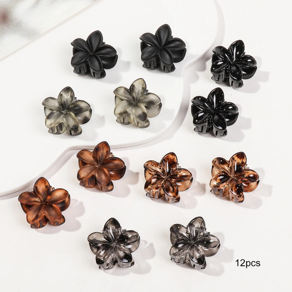 12/24/30Pcs Mini Flower Hair Claw Clips Pack for Women Girl Cute Hair Accessorie