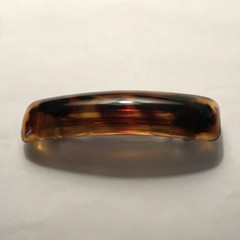 Delsol French Barrette Brown Marble Tortoise Print Long Hair Clip Made in France