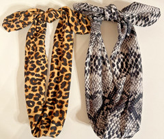 Headband Scrunchy Huachi 12 Pack- Solid Neutrals, Animal Print, Colors- New