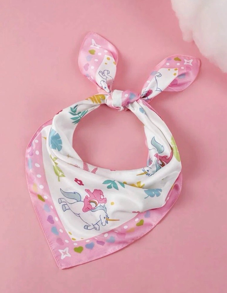 SHEIN X Care Bears Unicorn & Tropical Pattern Bandana Multicolor / one-size
