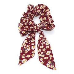 5 PCS Tropical Travel Scrunchy Hair Rope Ties Ribbon Bow Elastics Bands