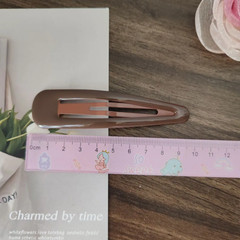 Colorful 10Cm Solid Color Simpl Big Solid Alloy BB Hair Side Clips for Girls Wom